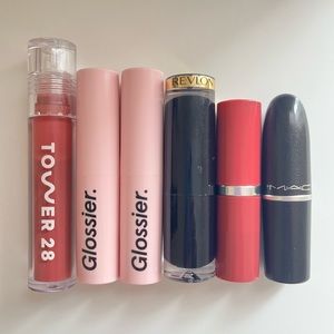 Lipstick Bundle - Tower 28, Glossier, Revlon, Clinique, MAC Cosmetics
